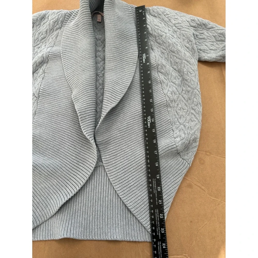 Victoria's Secret Light Gray Cable Knit Shawl Collar Cardigan Sweater Size Small